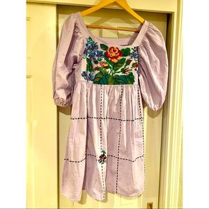UO Kimchi Blue Tapestry Embroidered Babydoll dress
